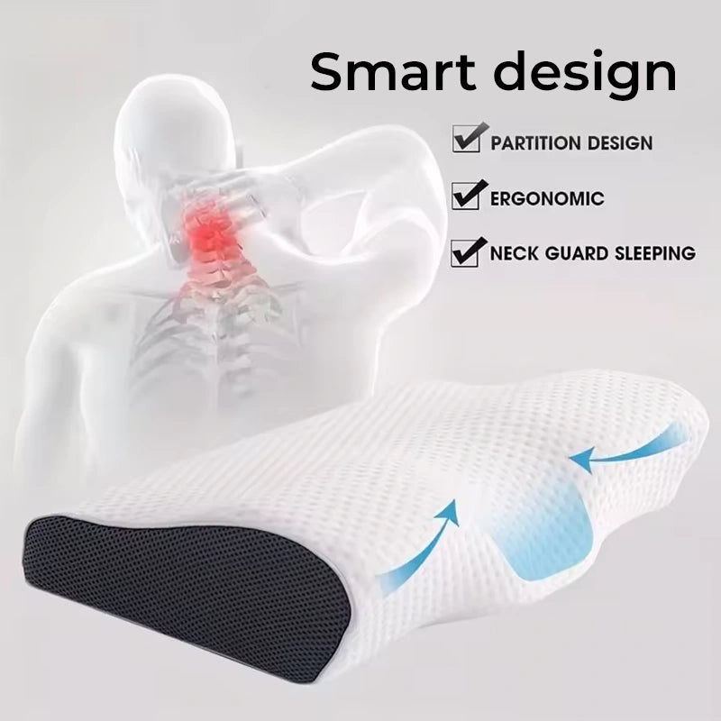 Oreiller orthopédique profilé en mousse à mémoire de forme pour les douleurs cervicales