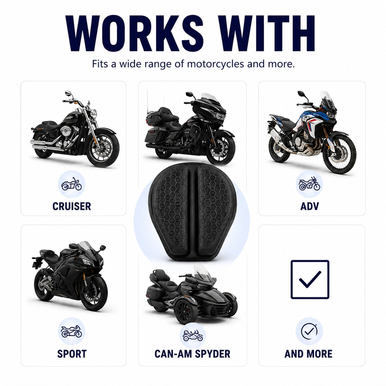 Rider Cushion – Motorcycle Seat Cushion for Comfort & Shock Absorption