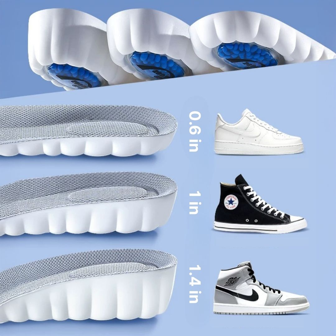 Air-Cushioned Heightening Insoles, Comfortable Arch Support & Shock-Absorbing