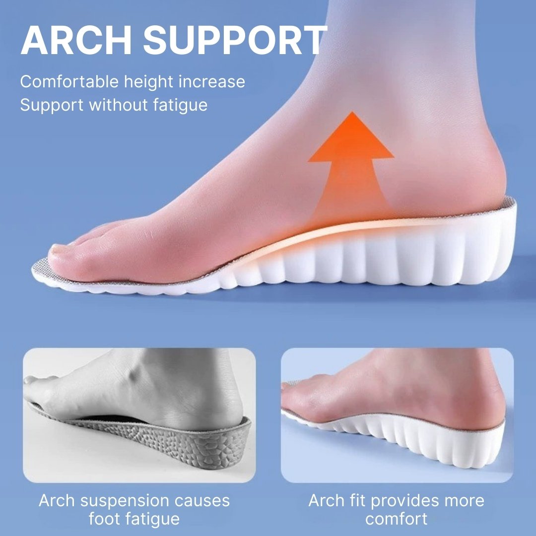 Air-Cushioned Heightening Insoles, Comfortable Arch Support & Shock-Absorbing