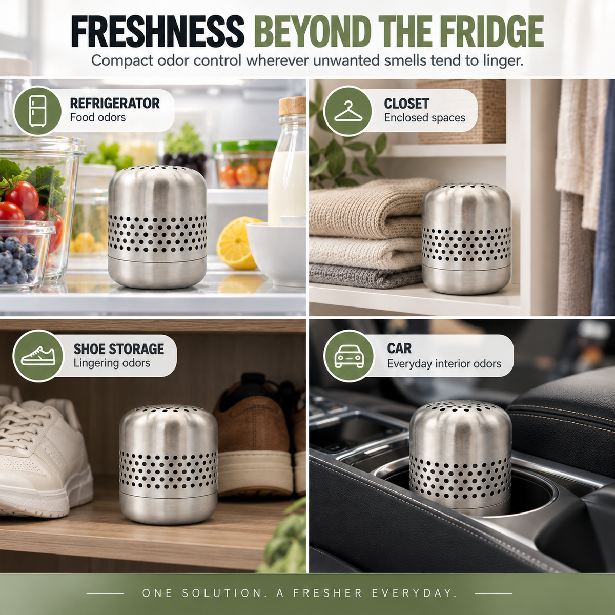 Stainless Steel Refrigerator Odor Eliminator