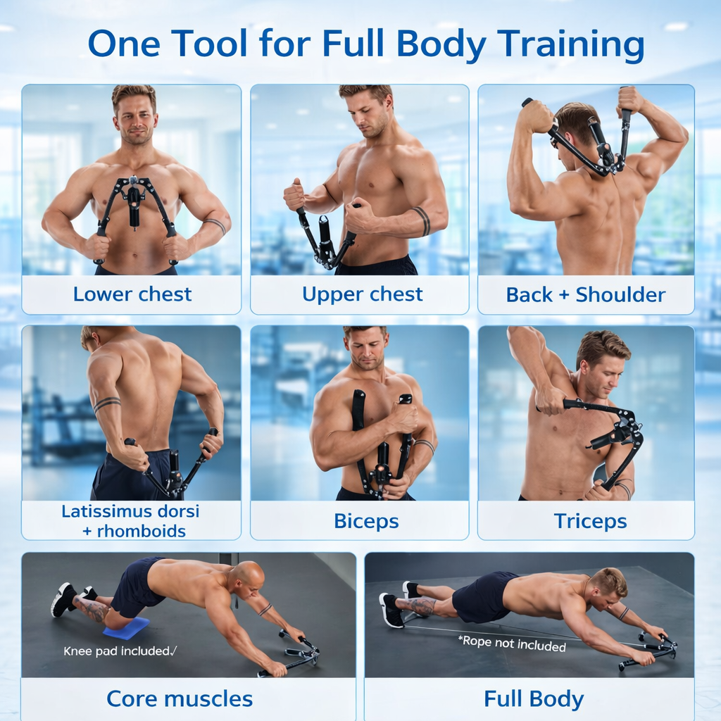 Entrenador Muscular Hidráulico - Fuerza de Cuerpo Completo en Casa