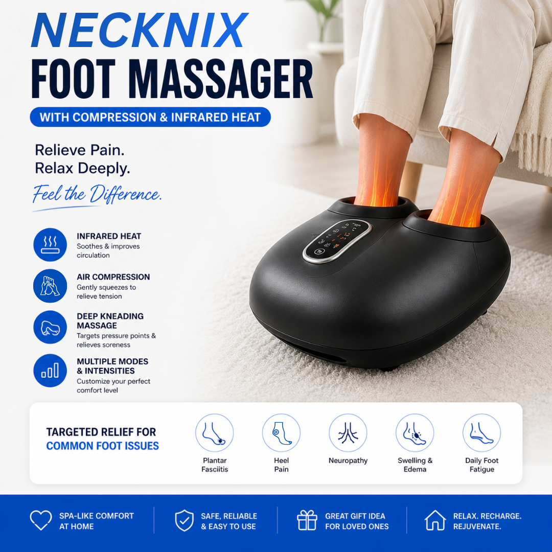 Necknix™ Foot Massager with Compression & Infrared Heat