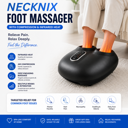 Necknix™ Foot Massager with Compression & Infrared Heat
