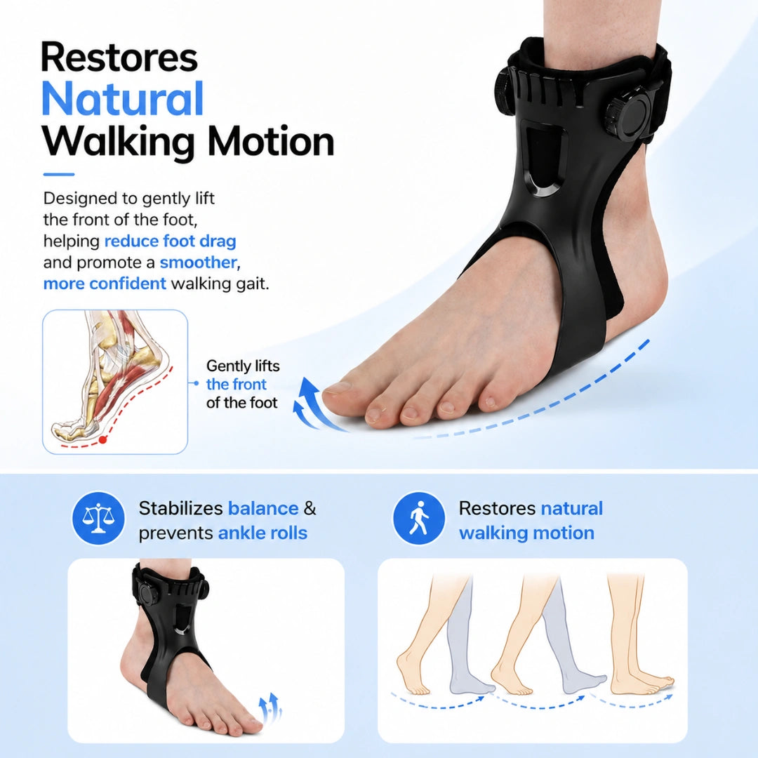 NeckNix Adjustable Ankle Drop Foot Stability Orthosis Walking Brace