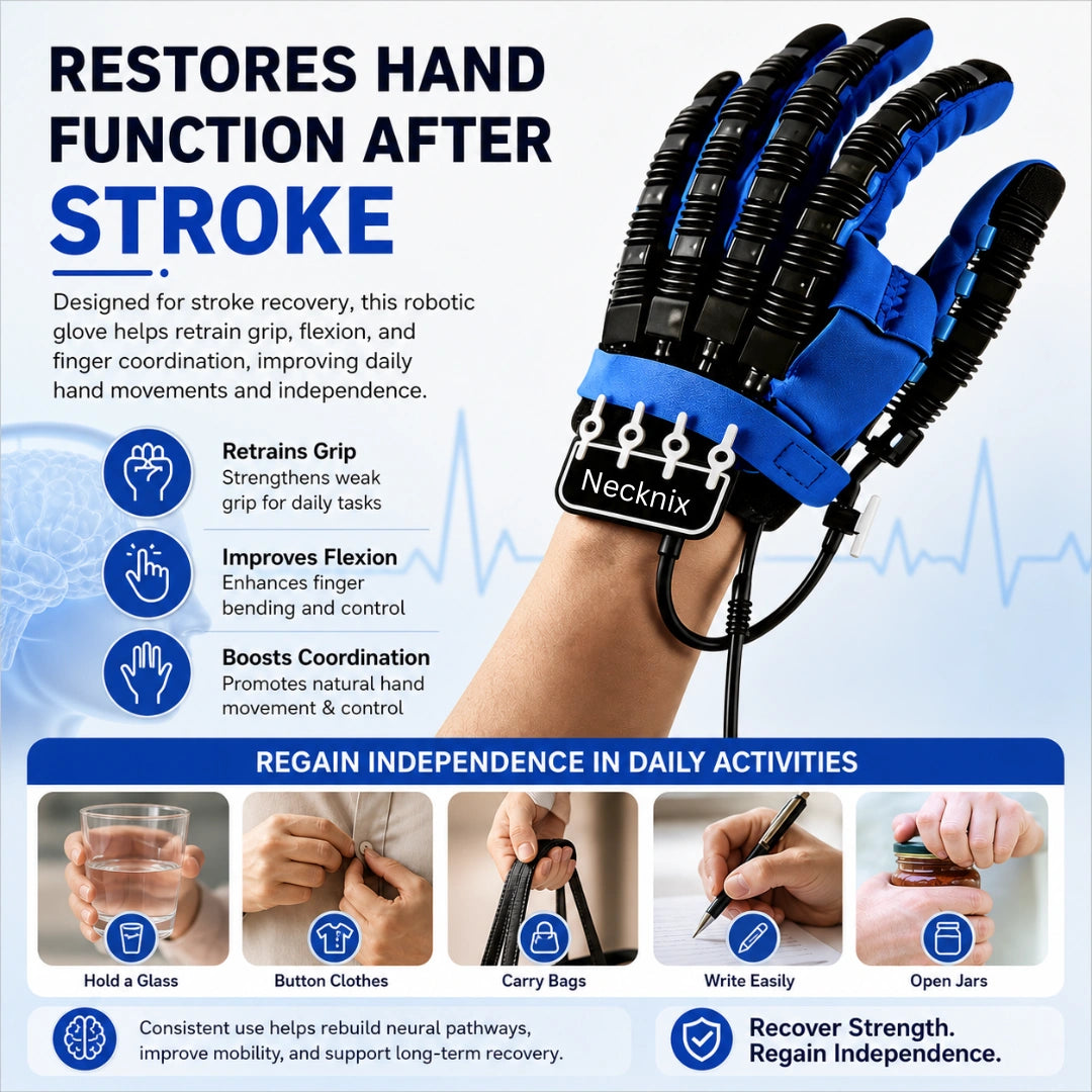 Necknix RehabGlove Pro - Portable Stroke Rehabilitation Finger Exerciser