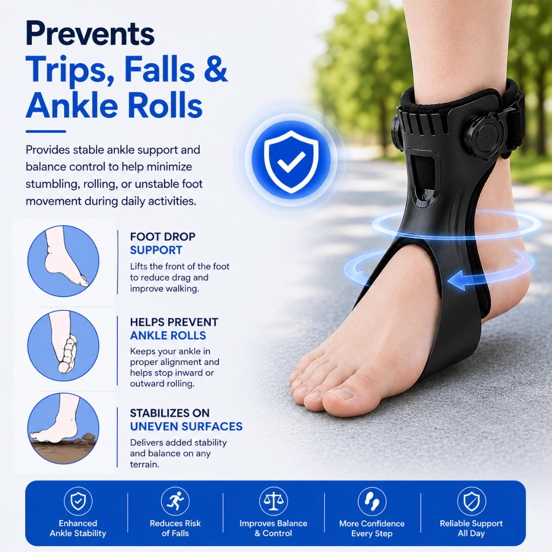 NeckNix Adjustable Ankle Drop Foot Stability Orthosis Walking Brace