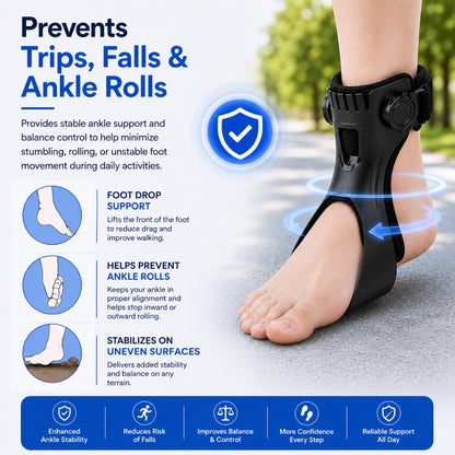 NeckNix Adjustable Ankle Drop Foot Stability Orthosis Walking Brace