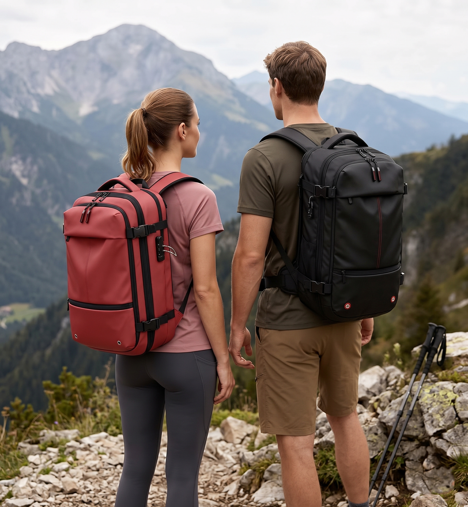Expandable Vacuum Travel Backpack — Anti-Theft Waterproof Carry-On with Built-In Compression Pump