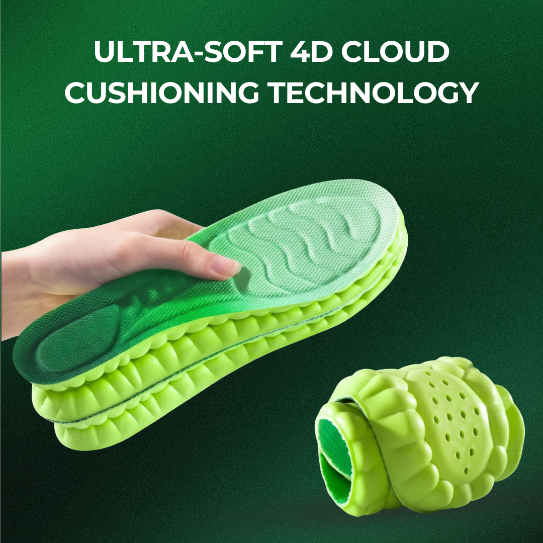 4D Cloud Technology Sports Insoles – Shock-Absorbing, Breathable & Arch Support Shoe Inserts