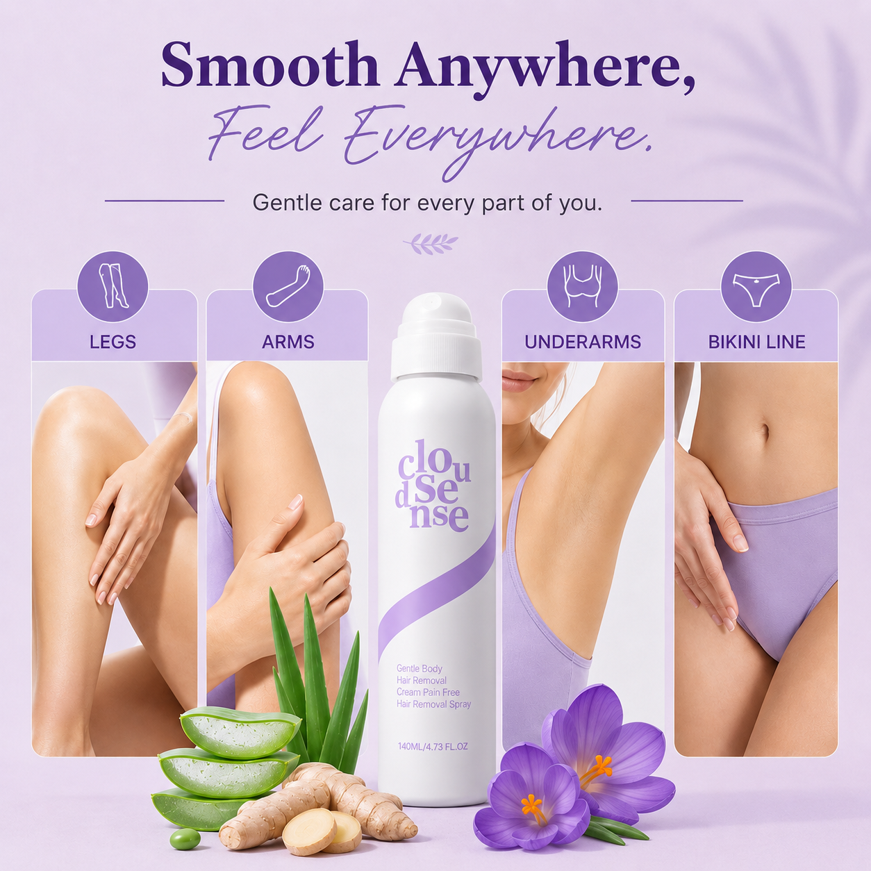 Smooth Hair Removal Spray for Sensitive Skin