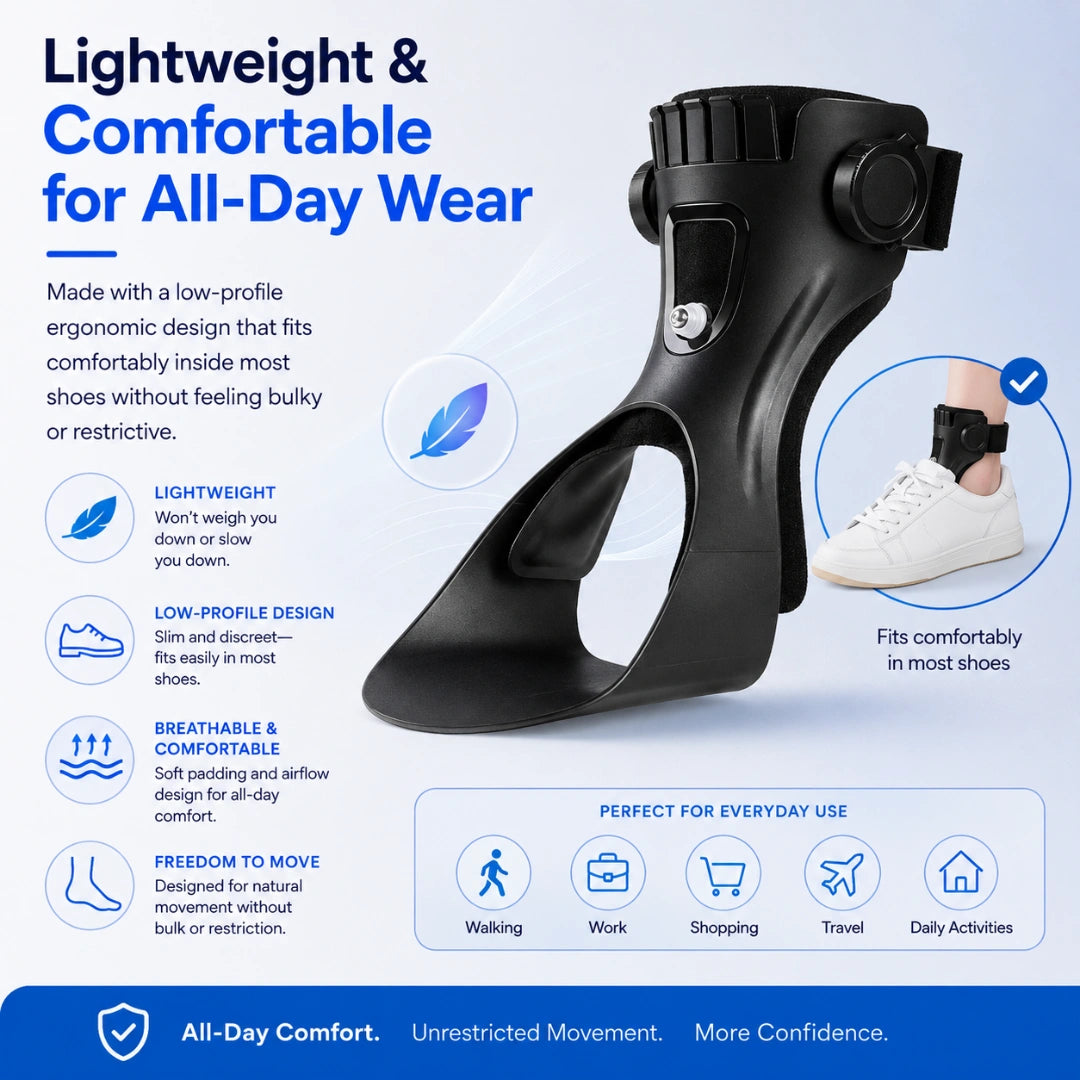 NeckNix Adjustable Ankle Drop Foot Stability Orthosis Walking Brace