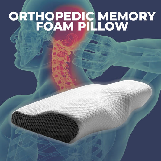 Contoured Orthopedic Memory Foam Pillow for Neck Pain