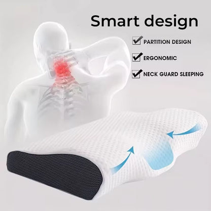 Oreiller orthopédique profilé en mousse à mémoire de forme pour les douleurs cervicales