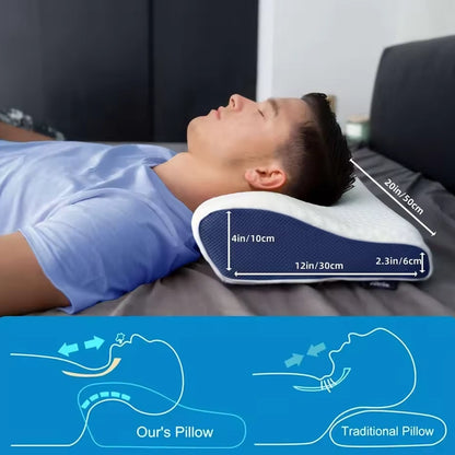 Oreiller orthopédique profilé en mousse à mémoire de forme pour les douleurs cervicales
