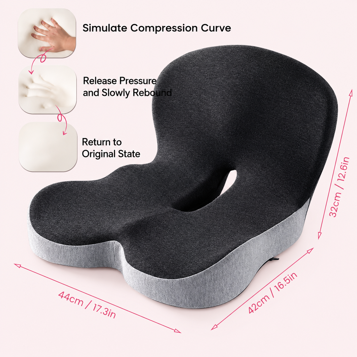 Cojín de asiento ortopédico para alivio de presión