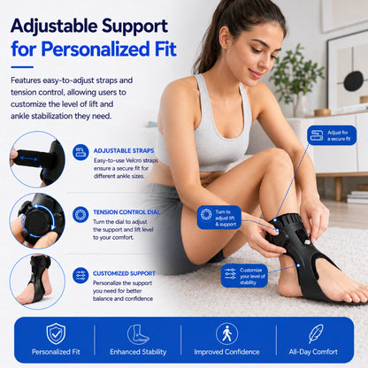 NeckNix Adjustable Ankle Drop Foot Stability Orthosis Walking Brace