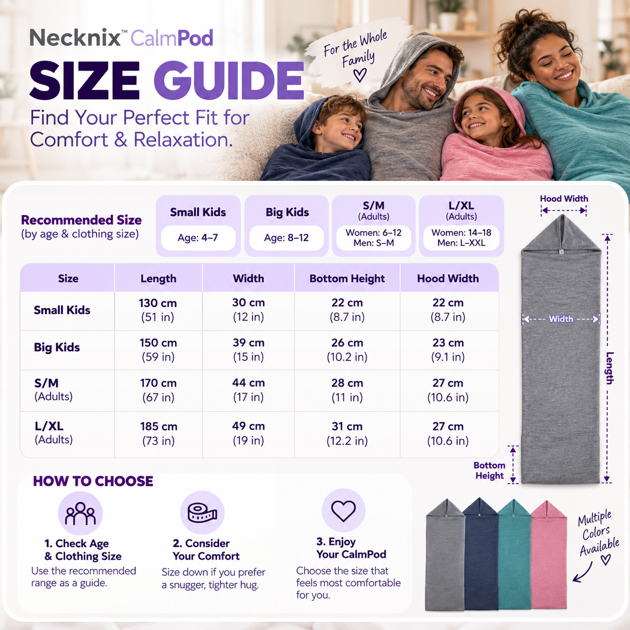 Necknix™ CalmPod – 360° Gentle Compression Wearable Blanket