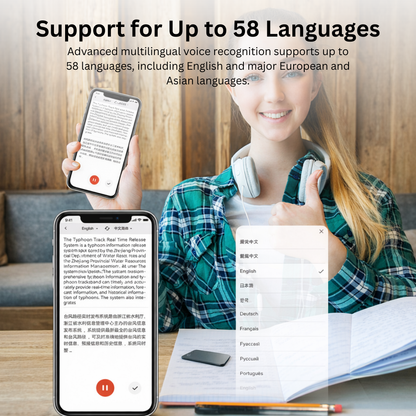 8GB Smart AI Voice Recorder – Wireless Call Recording with App Control & Real-Time Transcription