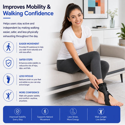 NeckNix Adjustable Ankle Drop Foot Stability Orthosis Walking Brace