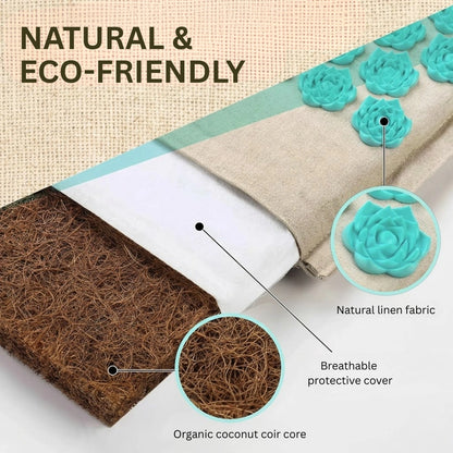 Natural Acupressure Therapy Mat & Pillow Set for Deep Relaxation