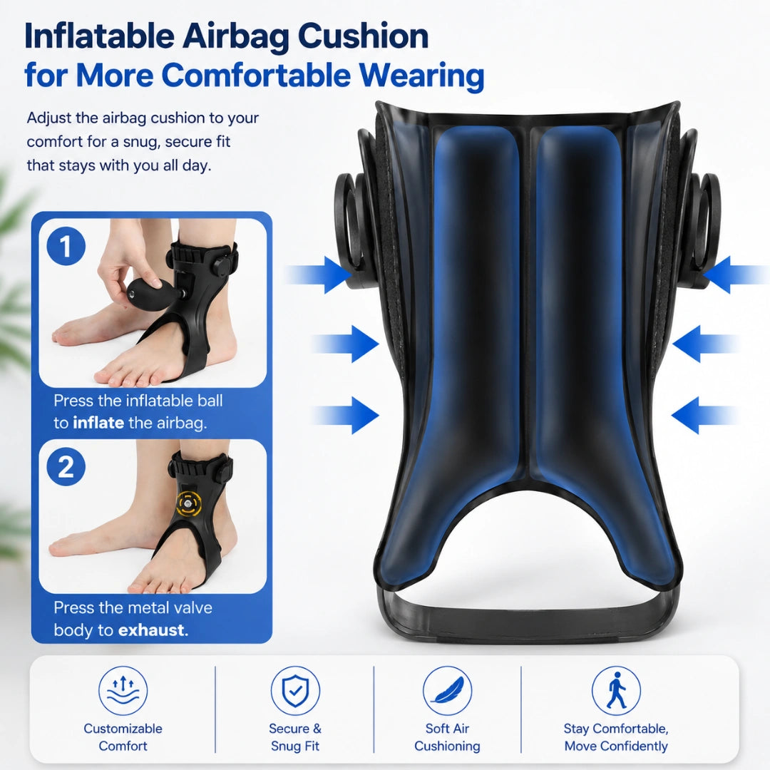 NeckNix Adjustable Ankle Drop Foot Stability Orthosis Walking Brace