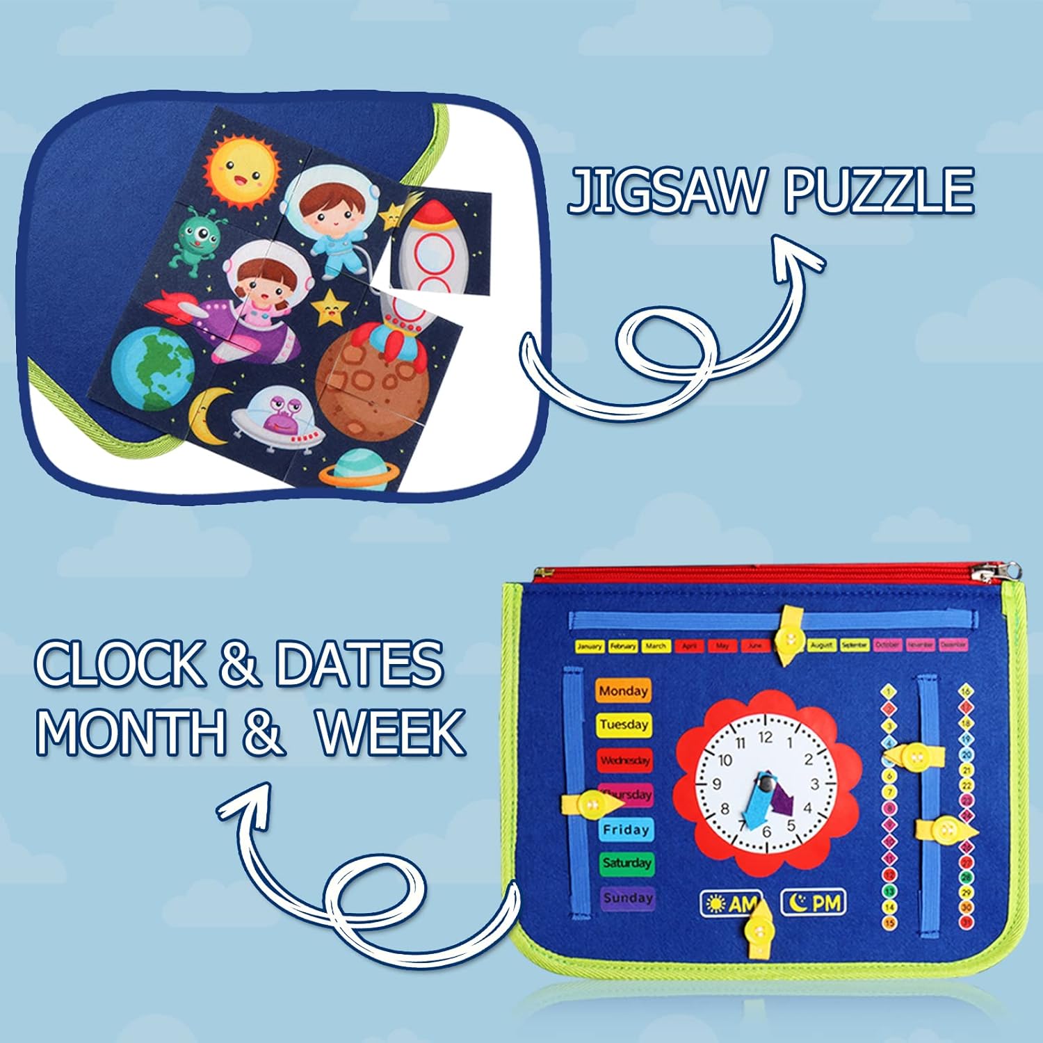 Montessori Busy Board - Sensory-Rich, Skill-Building Educational Toy