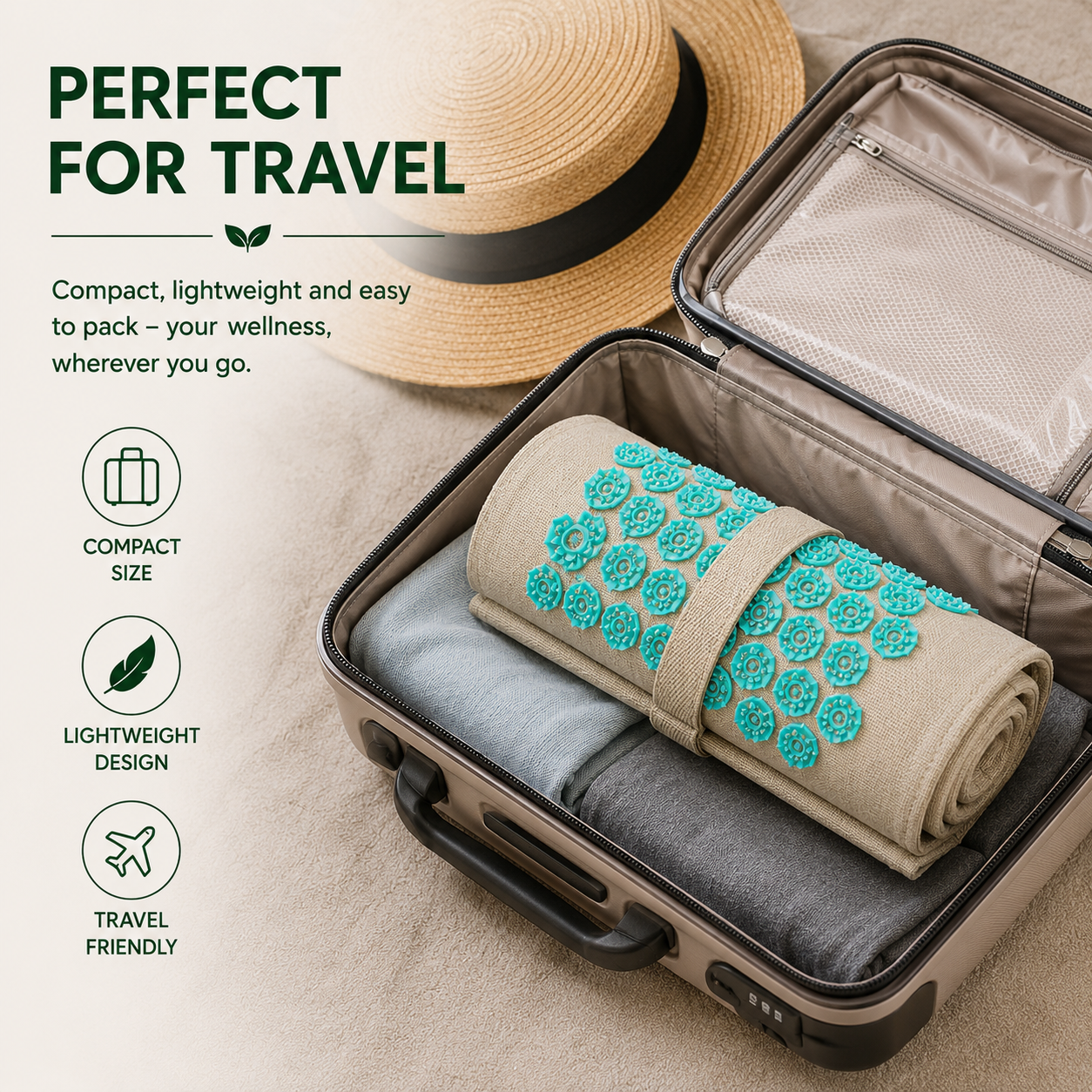 Natural Acupressure Therapy Mat & Pillow Set for Deep Relaxation