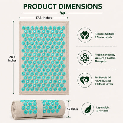 Natural Acupressure Therapy Mat & Pillow Set for Deep Relaxation