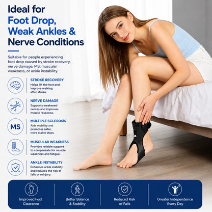 NeckNix Adjustable Ankle Drop Foot Stability Orthosis Walking Brace