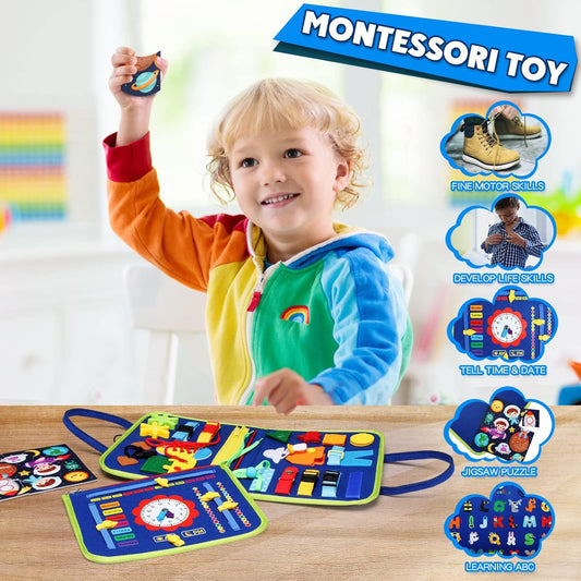 Montessori Busy Board - Sensory-Rich, Skill-Building Educational Toy