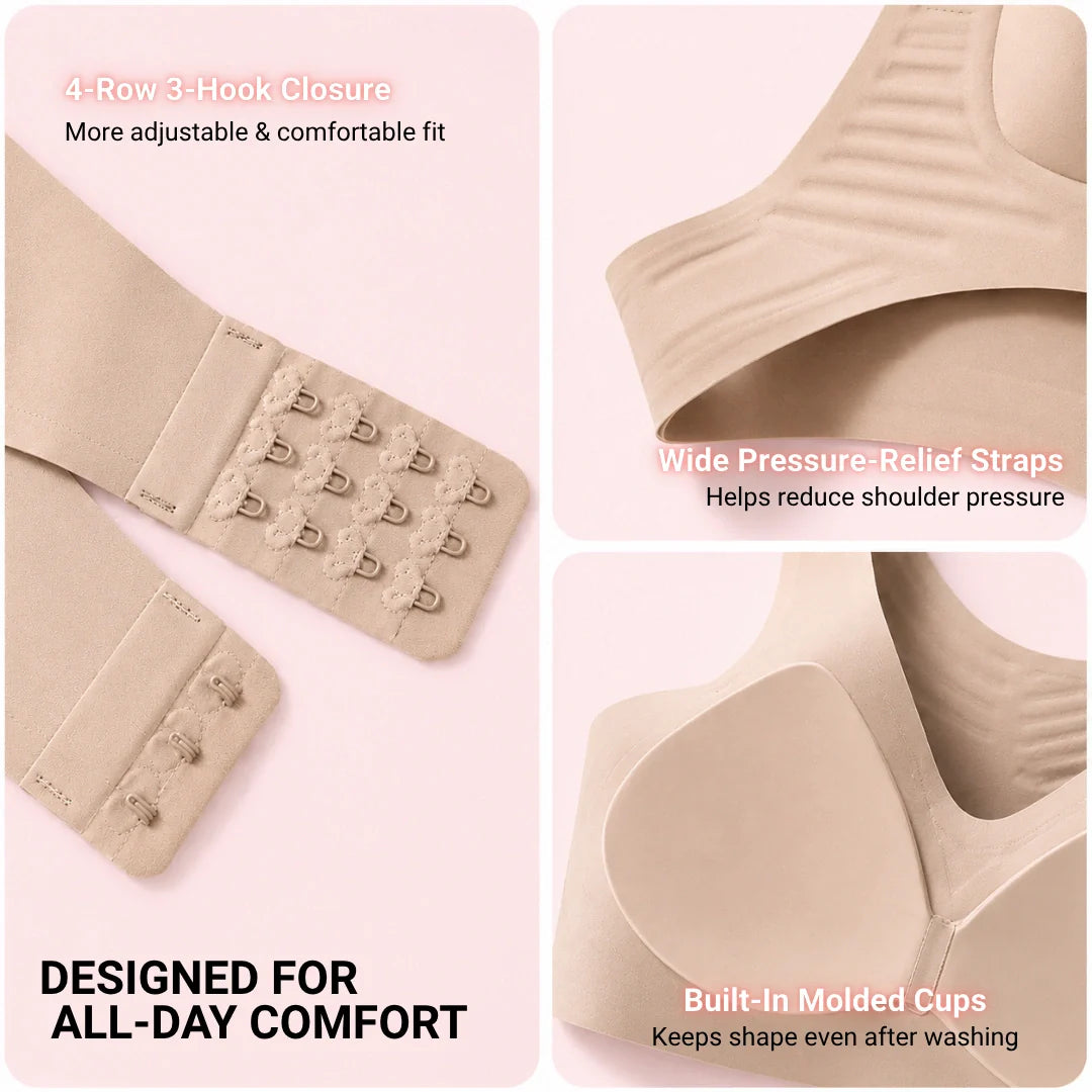 Seamless Posture Support Bra with 3D Back Alignment & X-Crisscross Support