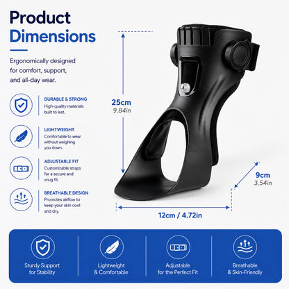 NeckNix Adjustable Ankle Drop Foot Stability Orthosis Walking Brace