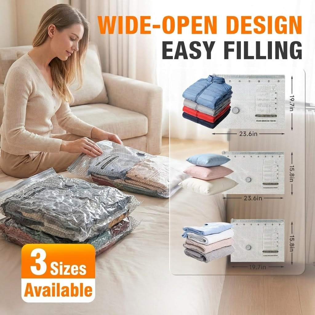 Cordless Travel Vacuum Storage Compression Bag Set