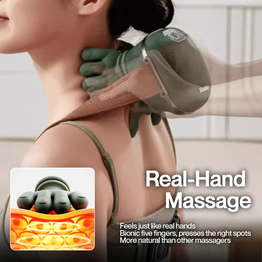 TrueTouch™ Massage Master Cordless Neck & Shoulder Massager with Heat – Deep Tissue Pain Relief