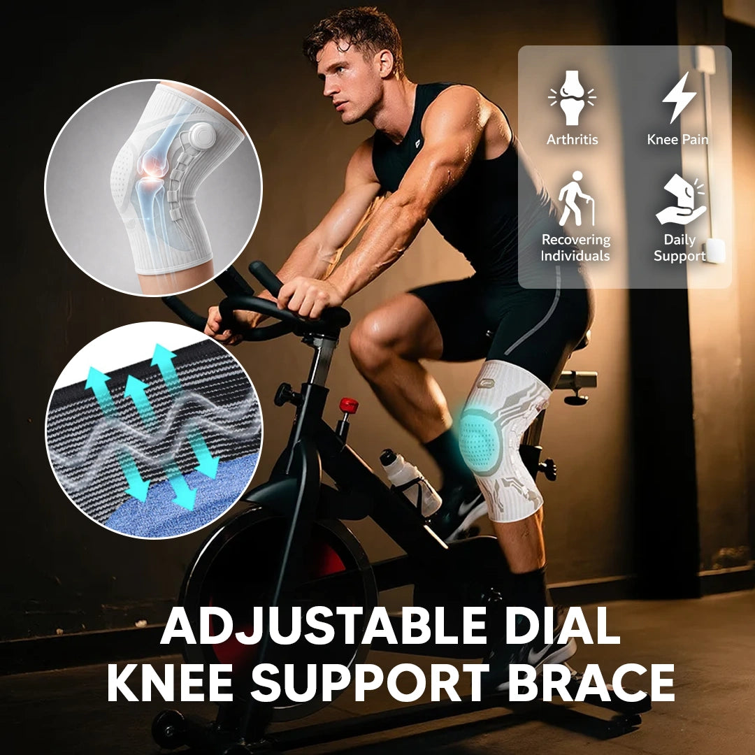 Adjustable Dial Knee Support Brace for Sports Protection
