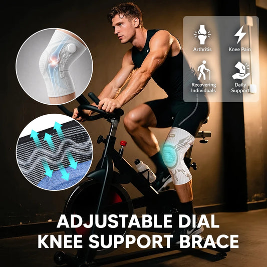 Adjustable Dial Knee Support Brace for Sports Protection