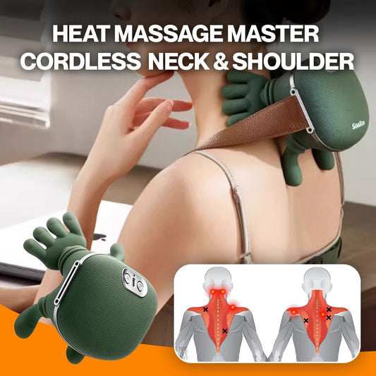 TrueTouch Massage Master Cordless Neck & Shoulder Massager with Heat – Deep Tissue Pain Relief