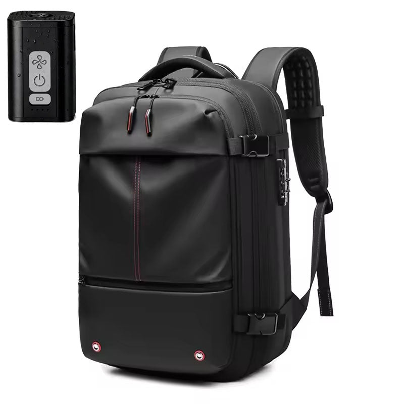 Expandable Vacuum Travel Backpack — Anti-Theft Waterproof Carry-On with Built-In Compression Pump
