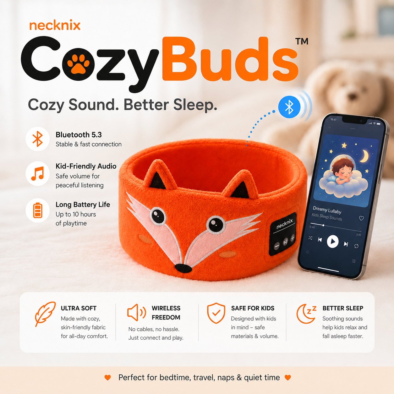 CozyBuds™ - The Bluetooth Headband Headphones for Kids