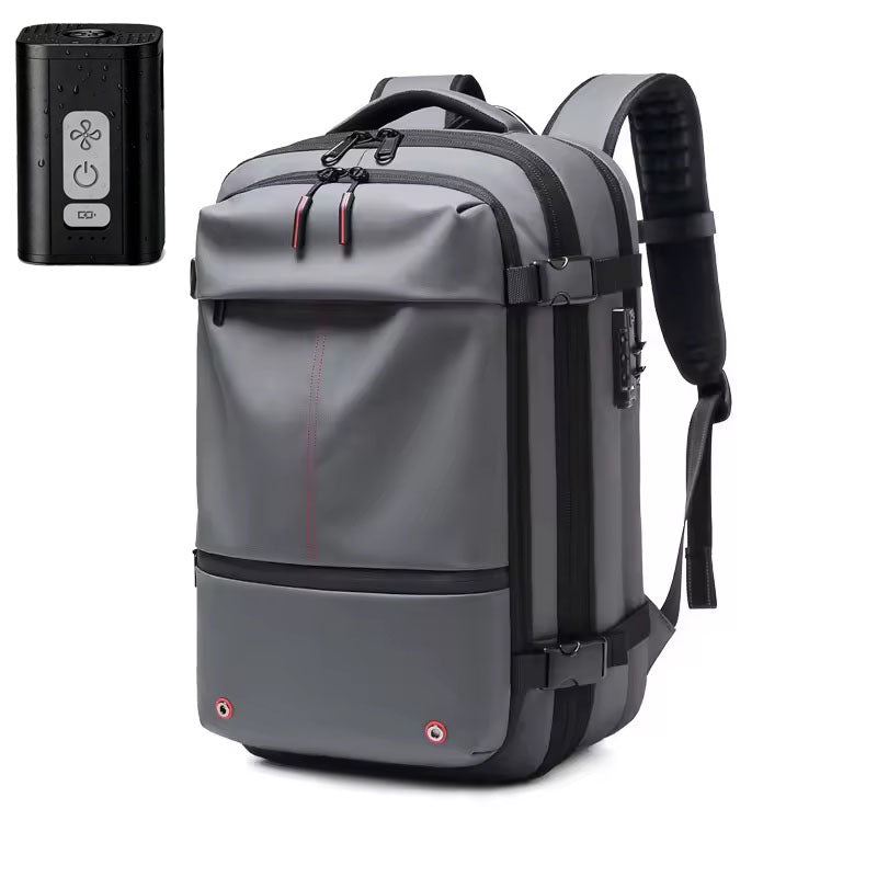 Expandable Vacuum Travel Backpack — Anti-Theft Waterproof Carry-On with Built-In Compression Pump