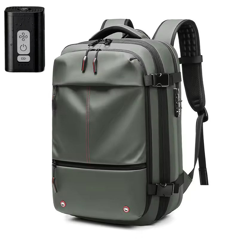Expandable Vacuum Travel Backpack — Anti-Theft Waterproof Carry-On with Built-In Compression Pump