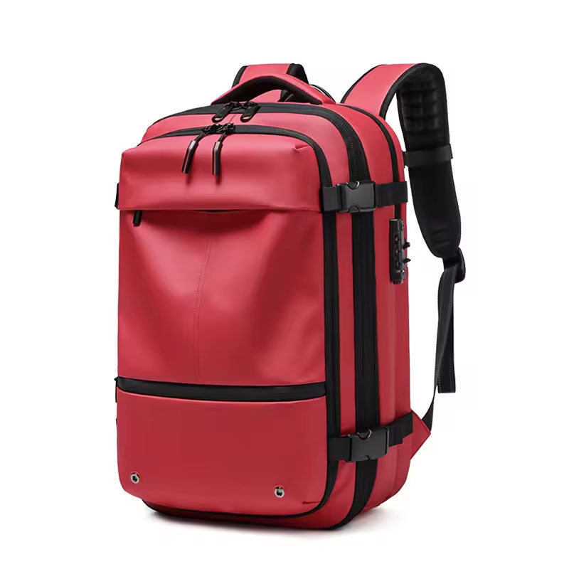 Expandable Vacuum Travel Backpack — Anti-Theft Waterproof Carry-On with Built-In Compression Pump