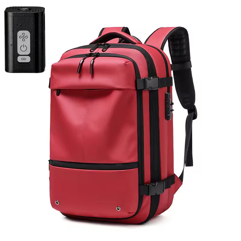 Expandable Vacuum Travel Backpack — Anti-Theft Waterproof Carry-On with Built-In Compression Pump