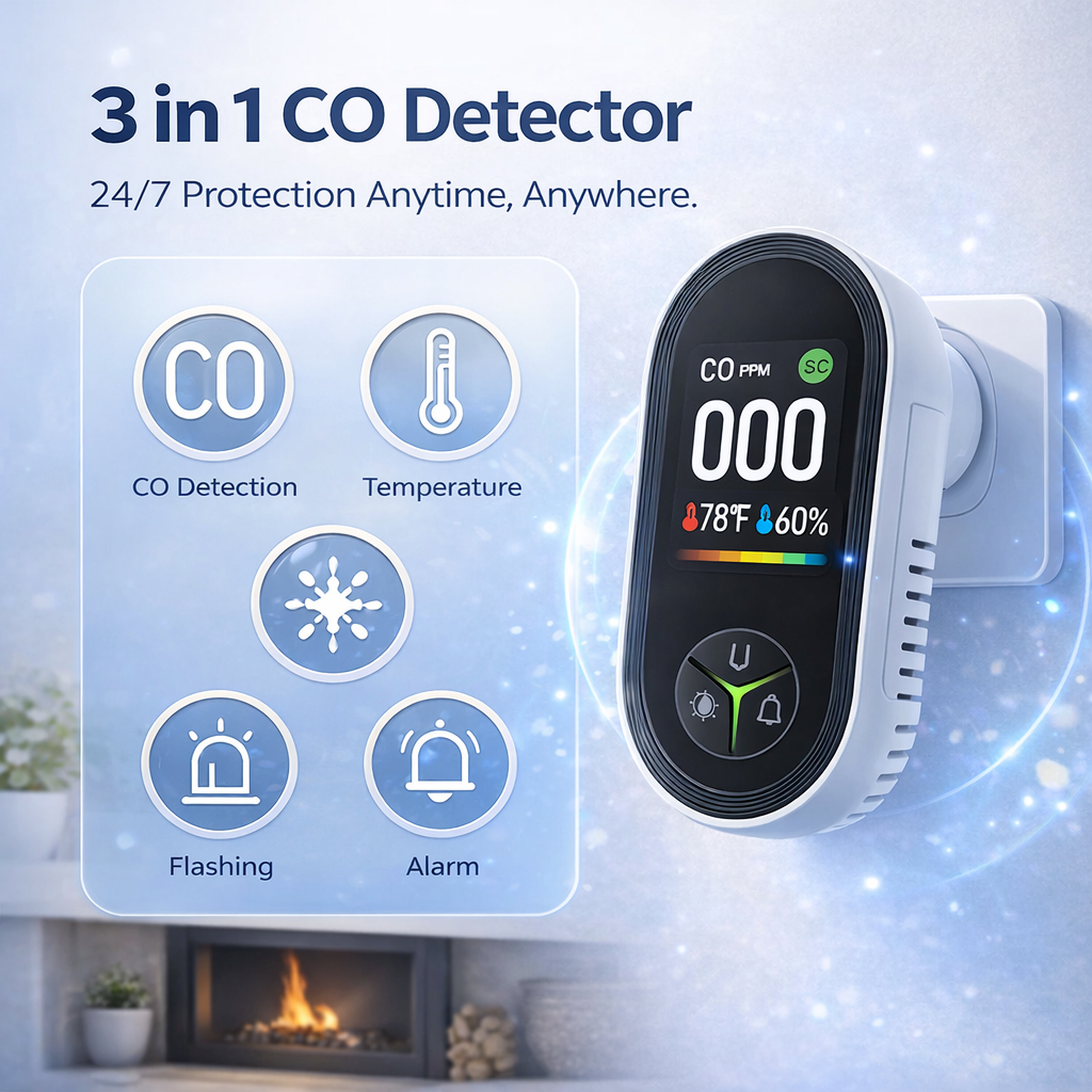 Detector de CO 4 en 1 Necknix Upgrade 2026