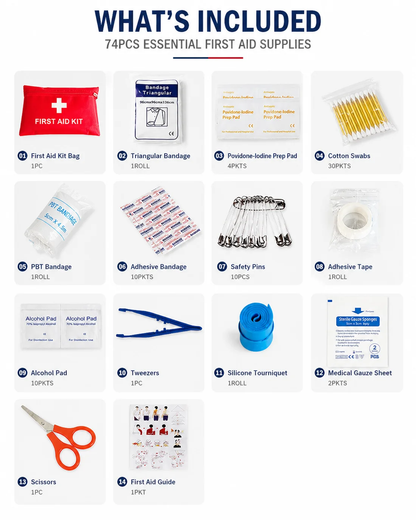 Necknix™ 74-in-1 First Aid Kit