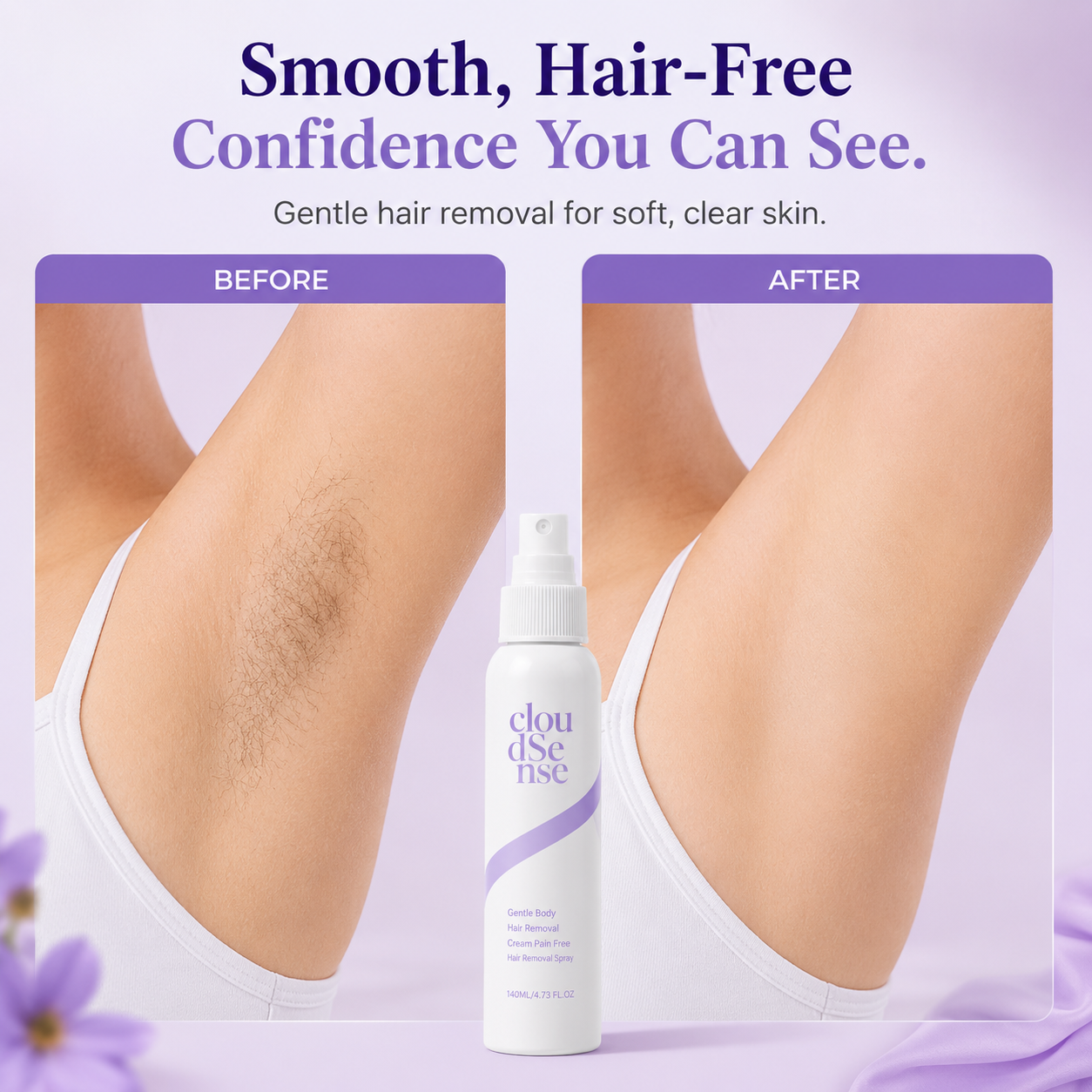 Smooth Hair Removal Spray for Sensitive Skin