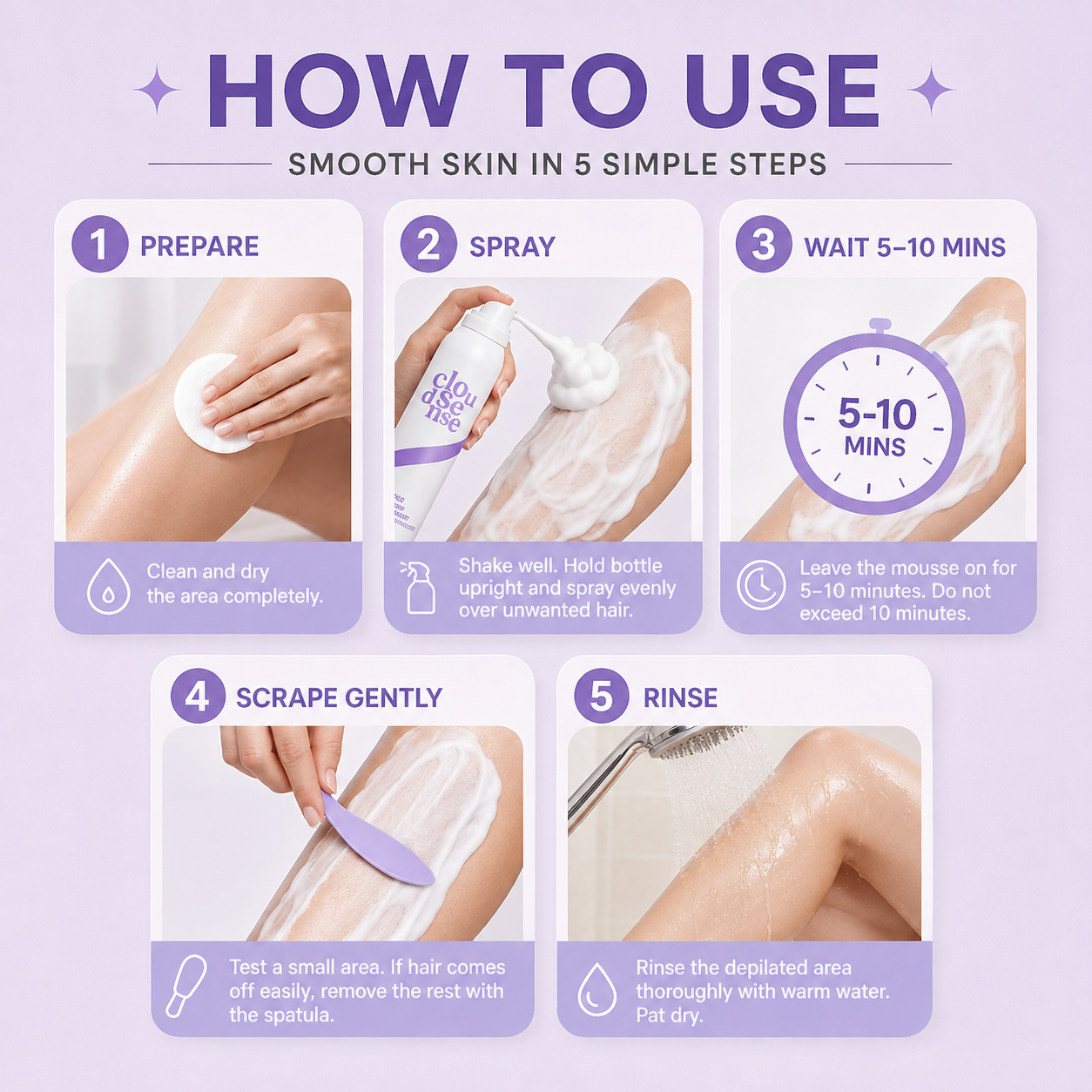 Smooth Hair Removal Spray for Sensitive Skin