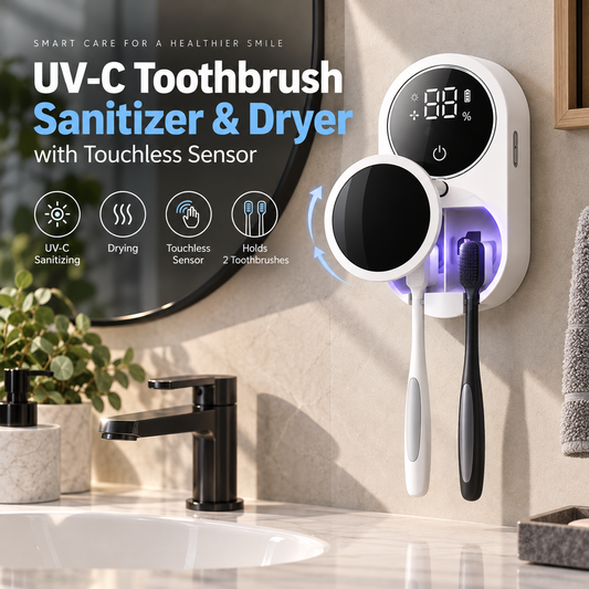 UV-C Toothbrush Sanitizer & Dryer with Touchless Sensor