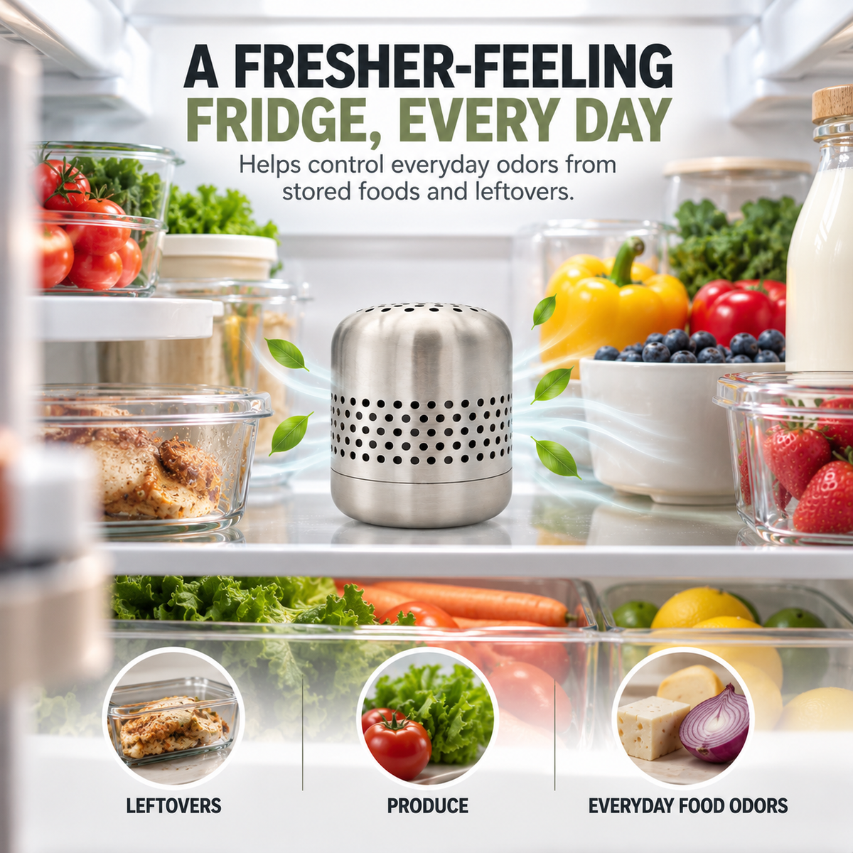 Stainless Steel Refrigerator Odor Eliminator